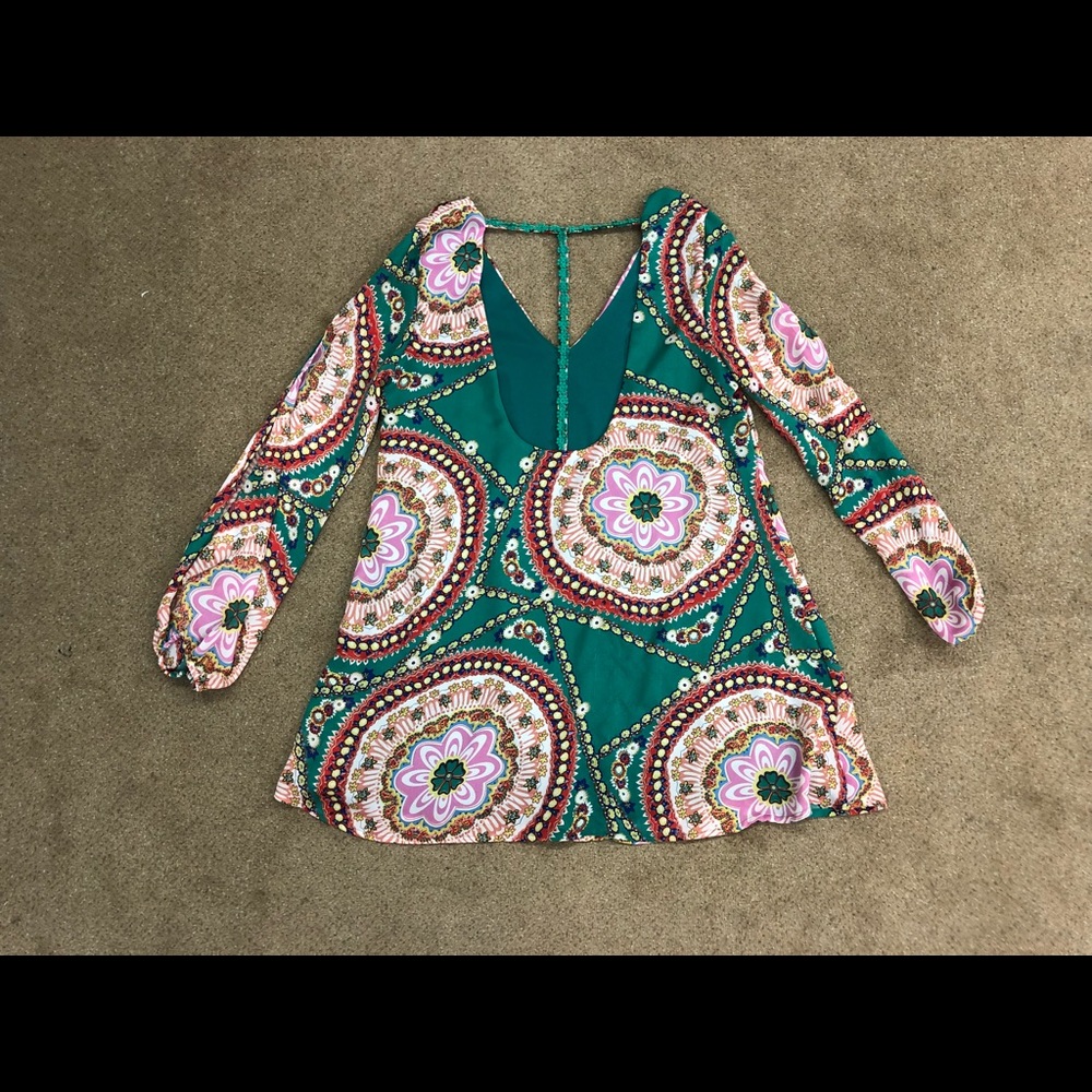 Multi-color long sleeve dress